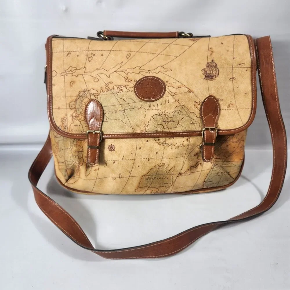 The Columbus Collection by Bagoda World Map 500th Anniversary Messenger Bag Vtg